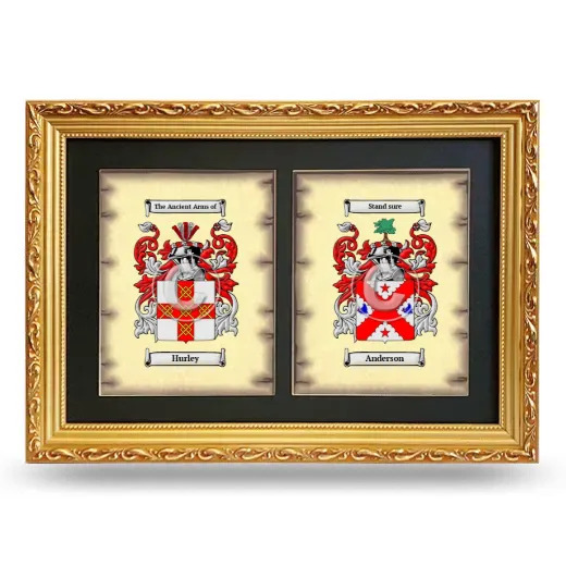 Double Coat of Arms Framed - Gold