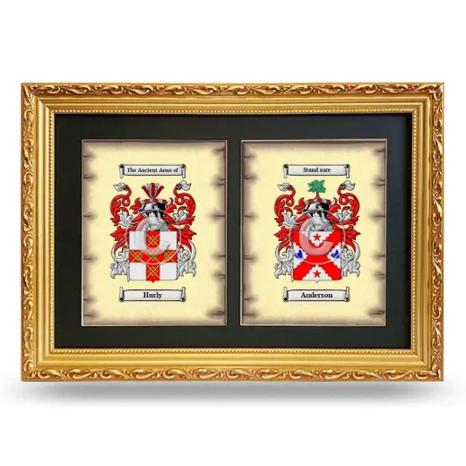 Double Coat of Arms Framed - Gold