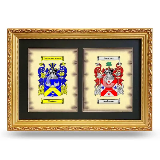 Double Coat of Arms Framed - Gold