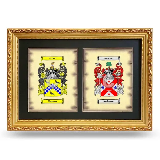 Double Coat of Arms Framed - Gold