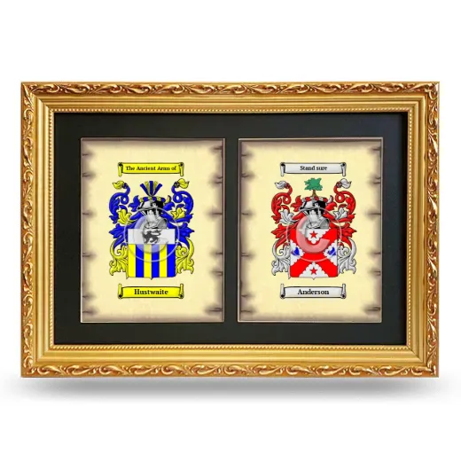 Double Coat of Arms Framed - Gold