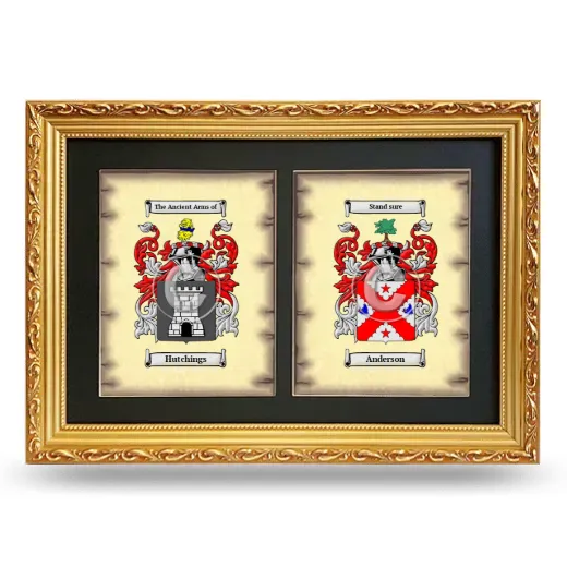 Double Coat of Arms Framed - Gold
