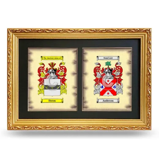 Double Coat of Arms Framed - Gold
