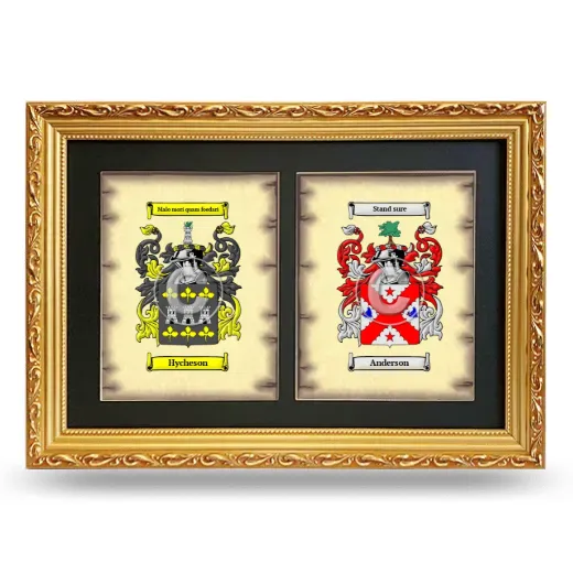 Double Coat of Arms Framed - Gold