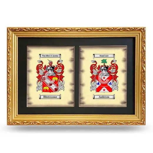 Double Coat of Arms Framed - Gold