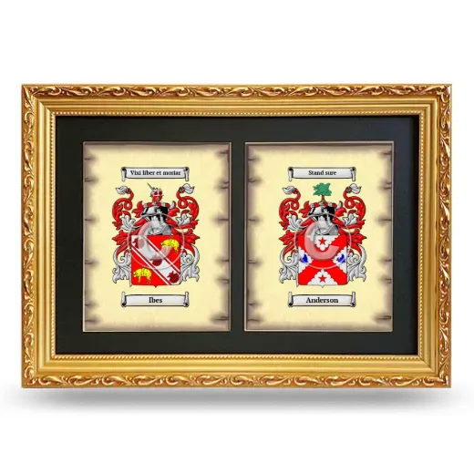 Double Coat of Arms Framed - Gold