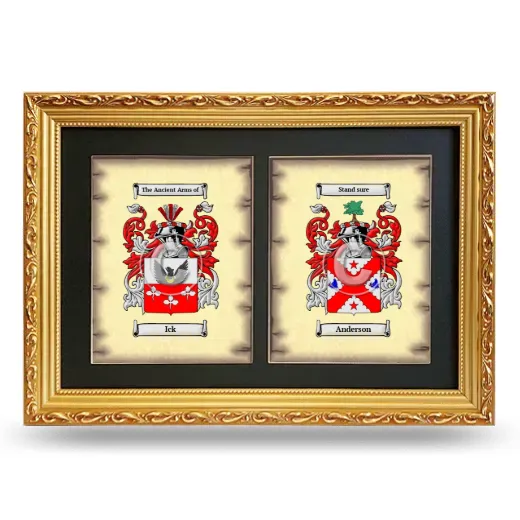 Double Coat of Arms Framed - Gold