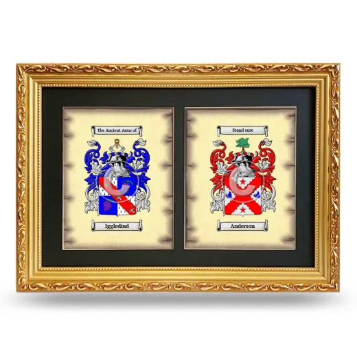 Double Coat of Arms Framed - Gold
