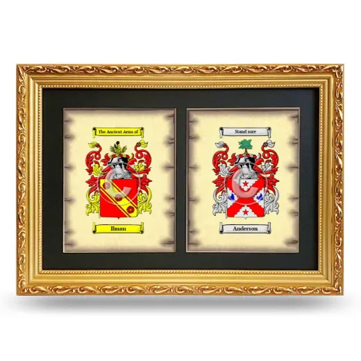 Double Coat of Arms Framed - Gold