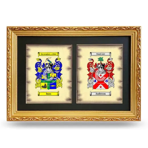 Double Coat of Arms Framed - Gold