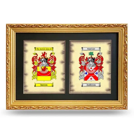 Double Coat of Arms Framed - Gold