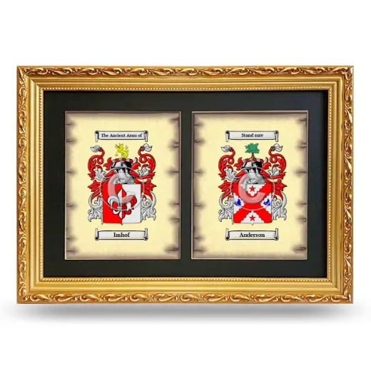 Double Coat of Arms Framed - Gold