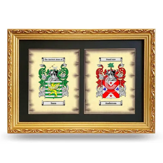 Double Coat of Arms Framed - Gold
