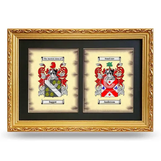 Double Coat of Arms Framed - Gold
