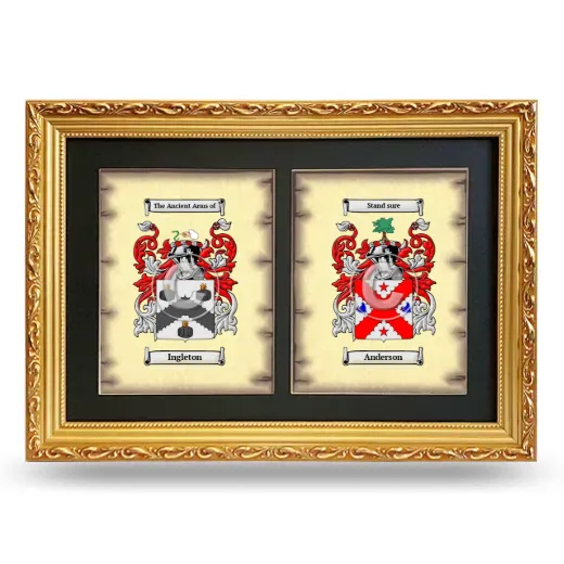 Double Coat of Arms Framed - Gold