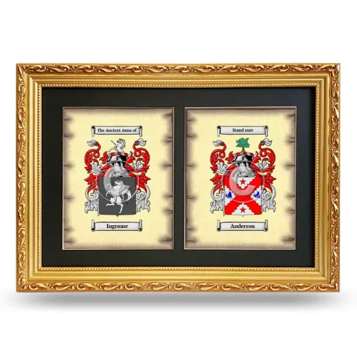 Double Coat of Arms Framed - Gold