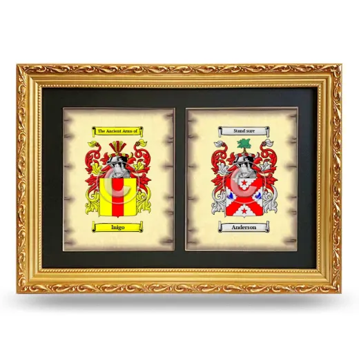 Double Coat of Arms Framed - Gold