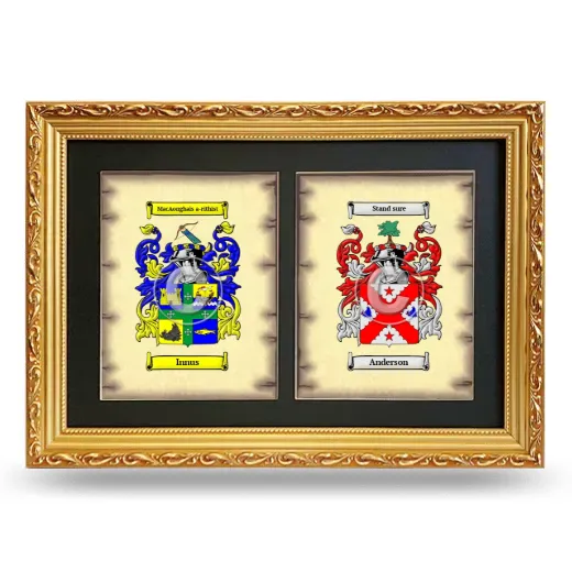 Double Coat of Arms Framed - Gold