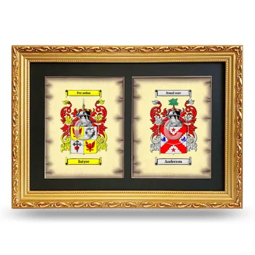 Double Coat of Arms Framed - Gold