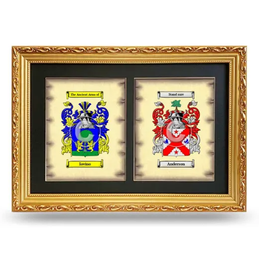 Double Coat of Arms Framed - Gold
