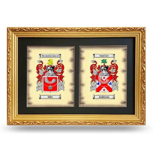 Double Coat of Arms Framed - Gold