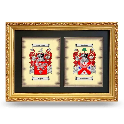 Double Coat of Arms Framed - Gold