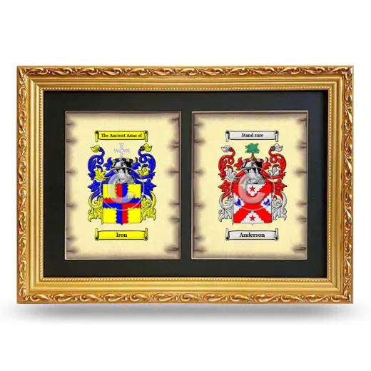 Double Coat of Arms Framed - Gold