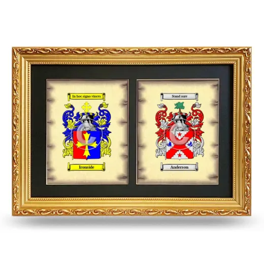Double Coat of Arms Framed - Gold