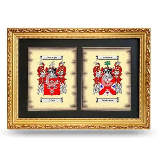 Double Coat of Arms Framed - Gold