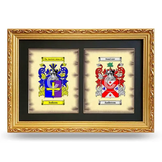 Double Coat of Arms Framed - Gold
