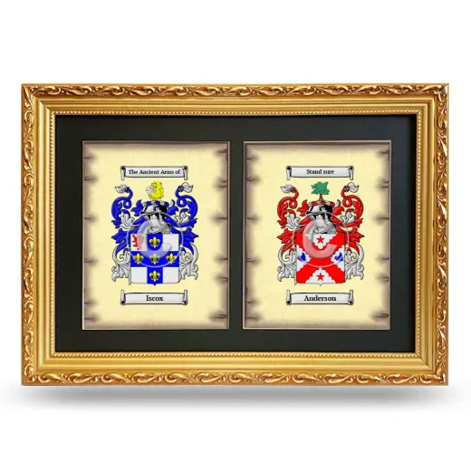 Double Coat of Arms Framed - Gold