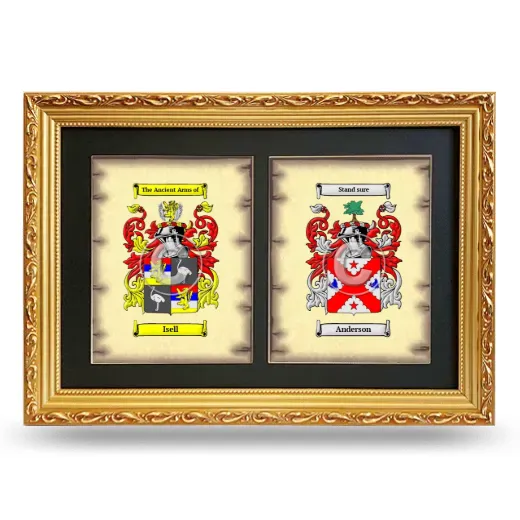 Double Coat of Arms Framed - Gold