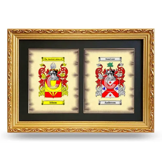 Double Coat of Arms Framed - Gold