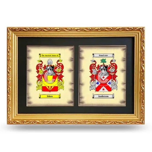 Double Coat of Arms Framed - Gold