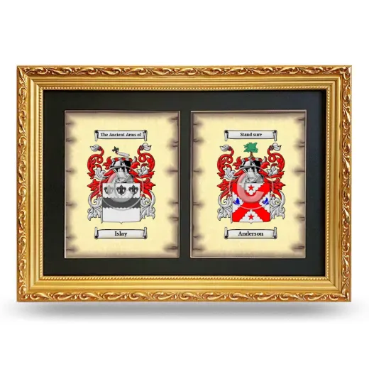 Double Coat of Arms Framed - Gold