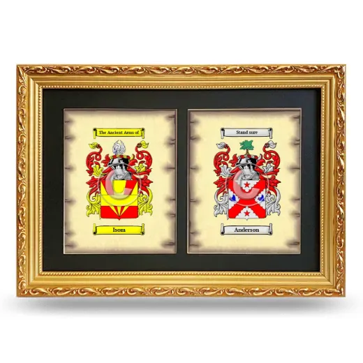 Double Coat of Arms Framed - Gold