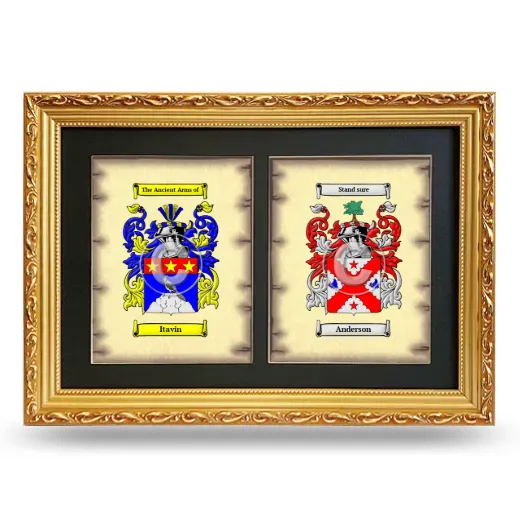 Double Coat of Arms Framed - Gold