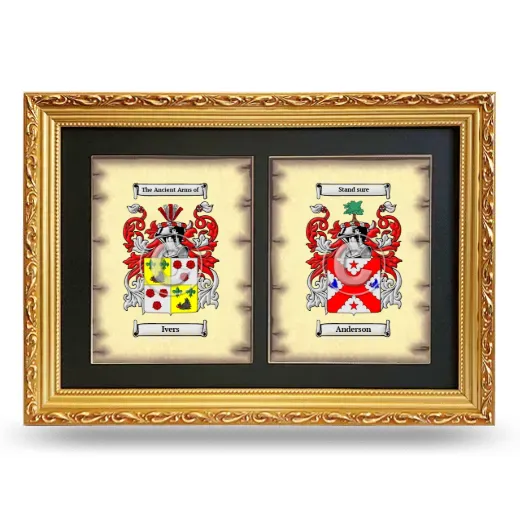 Double Coat of Arms Framed - Gold