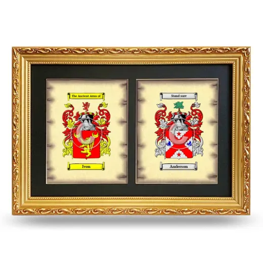 Double Coat of Arms Framed - Gold