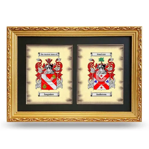Double Coat of Arms Framed - Gold