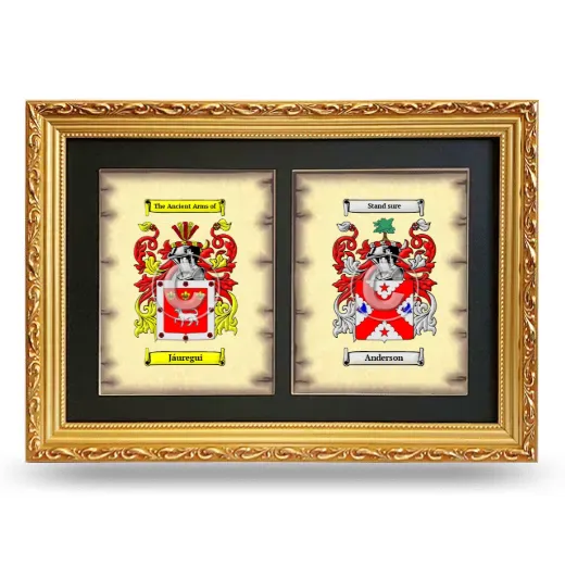 Double Coat of Arms Framed - Gold