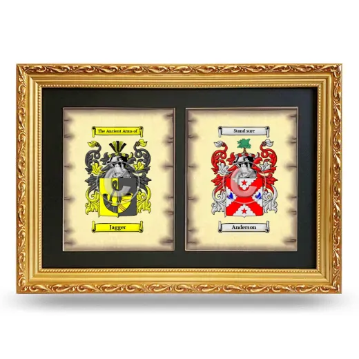 Double Coat of Arms Framed - Gold