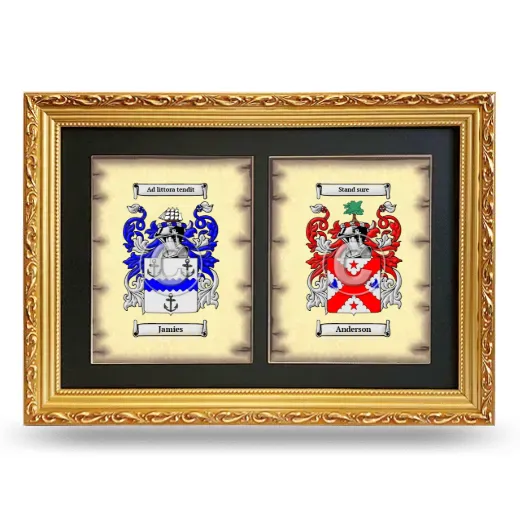 Double Coat of Arms Framed - Gold