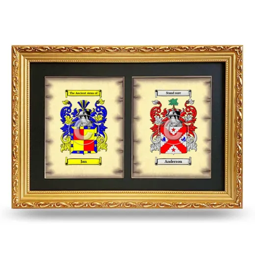 Double Coat of Arms Framed - Gold