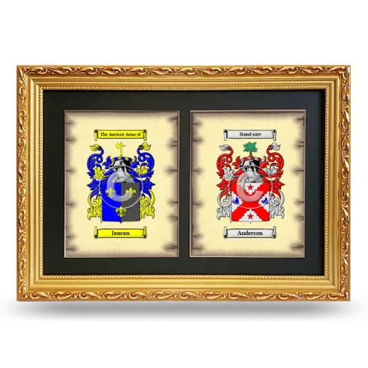 Double Coat of Arms Framed - Gold