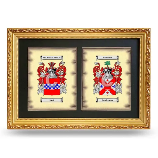 Double Coat of Arms Framed - Gold