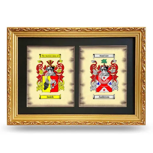 Double Coat of Arms Framed - Gold