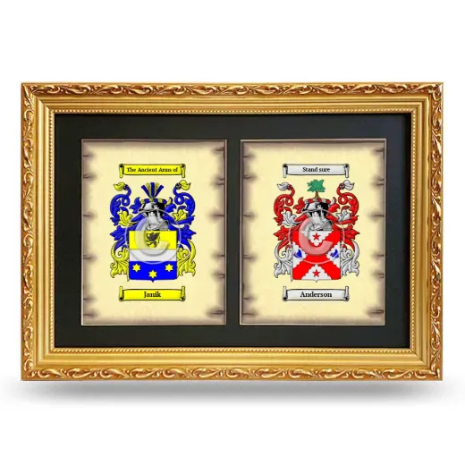 Double Coat of Arms Framed - Gold