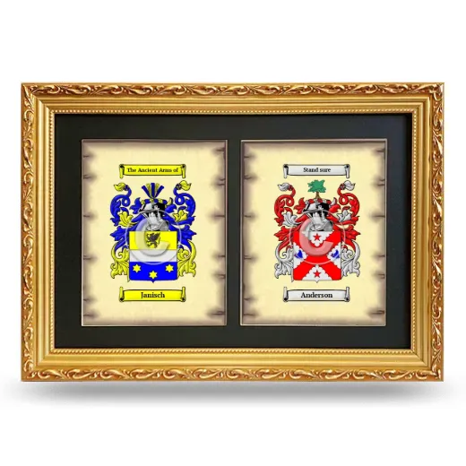 Double Coat of Arms Framed - Gold