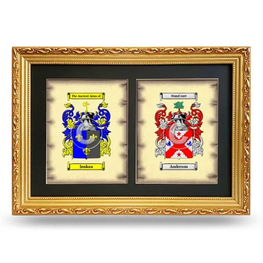 Double Coat of Arms Framed - Gold
